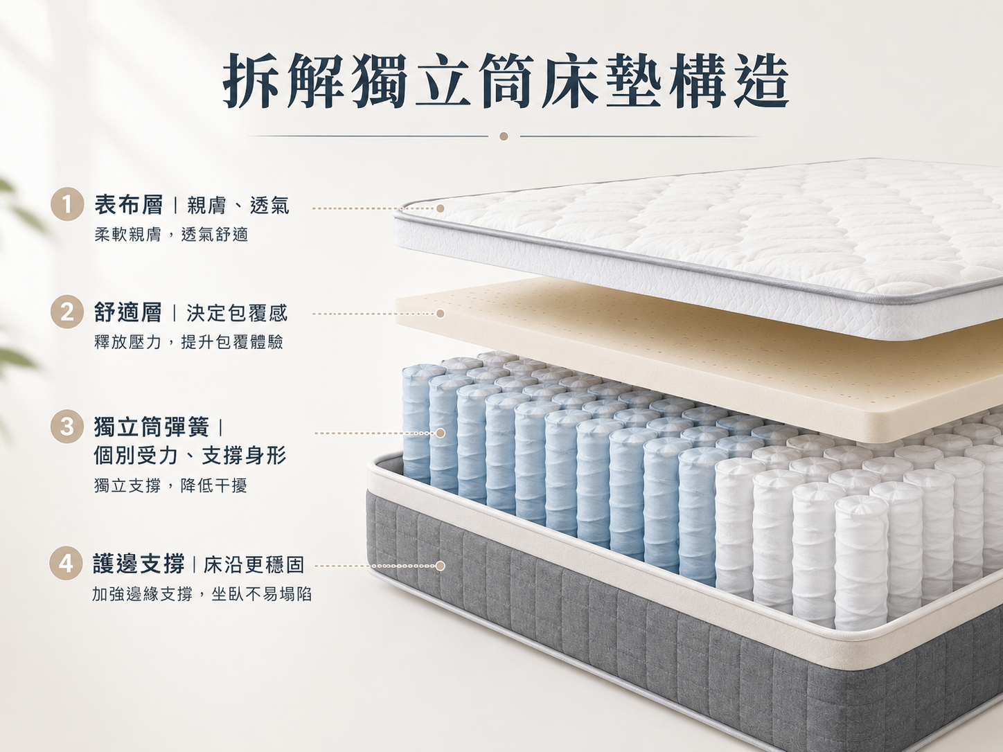獨立筒床墊,獨立筒床墊 推薦,獨立筒床墊是什麼,獨立筒床墊構造